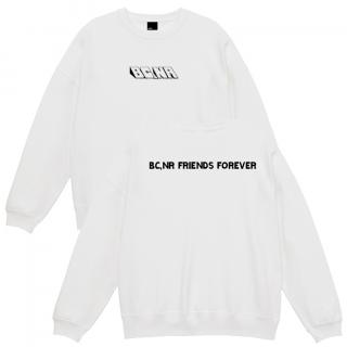 【受付終了】BC,NR Friends Forever White Oversize Sweat Shirt