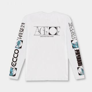 Oneohtrix Point Never - "Age Of" Long Sleeve Tee (White) [受注生産商品]