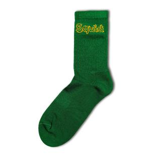 Squid Socks - Green With Orange Logo